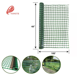 YONGTE Green Safety Fence Plastic Mesh Fencing Roll, 4X100 feet temporary netting for garden animal barrier